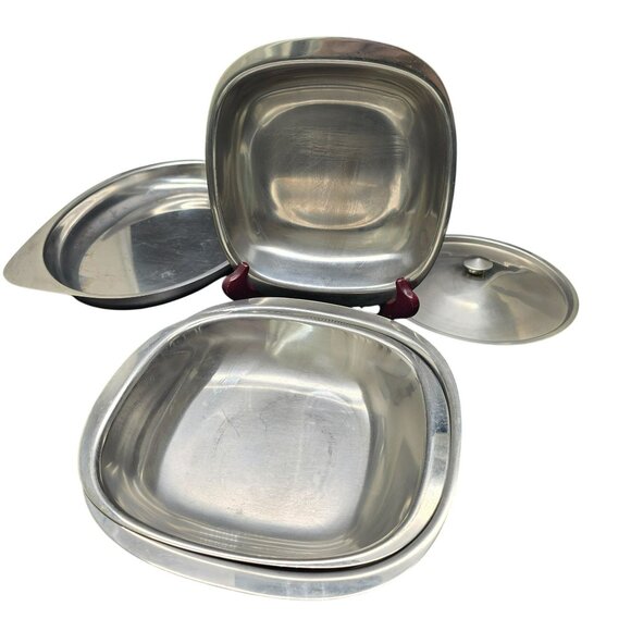 Gense and Vintage Stainless Steel Serving Platter & Cover Lot JJ3960 - Picture 8 of 11